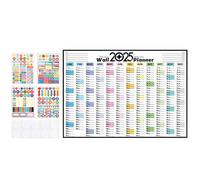Calendario de pared anual 2025 - Calendario de pared de 12 meses 2025, calendario anual cuadrado | planificador familiar de enero de 2025 a diciembre de 2025, accesorios de escritorio para