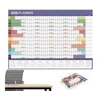 Calendario de pared anual, planificador mensual de pared 2026, divertida herramienta de programación de gestión reutilizable para profesores, familia, trabajo, dormitorio, oficina, clase, escuela