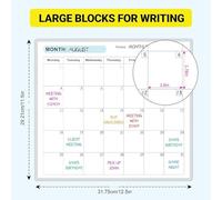 Calendario De Pared Borrable: Hoja De Planificación Grande, Tablero De Programación Reutilizable, Organizador Anual En, Superficie De Marcador Y Húmedo, Decoración De Estudio De Oficina En