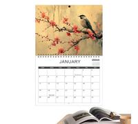Calendario de pared, calendario mensual artístico de pared con bonitas ilustraciones de escenas - Agenda de papel divertido y divertido para profesores niños casa escuela oficina