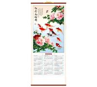 Calendario de pared chino 2026, calendario mensual del año del caballo, calendario lunar 2026, calendario familiar tradicional para decoración de Año Nuevo chino (estilo D)