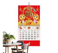 Calendario de pared chino, calendario de Año Nuevo Lunar 2025, Calendario doméstico decorativo del Año Nuevo Lunar, Decoraciones del año de la Serpiente, Suministros para el festival de primavera, ca