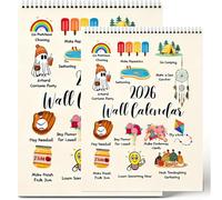 Calendario de pared con actividades divertidas para 2026: Olvídate de los días aburridos, convierte los 365 días en pequeños rituales alegres, calendario de pared vertical para 12 meses (2pcs)