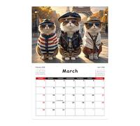 Calendario de pared con gatos - Calendario 2026 con encuadernación en A de 11,22 pulgadas | Planificador mensual de pared para escritorio con páginas artísticas de gatos | Organizador decorativo y