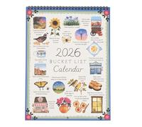 Calendario de pared con lista de deseos 2026, calendario de pared de 12 meses, planificador mensual inspirador de tareas pendientes y lista de deseos, para oficina en cas-a (1PC)