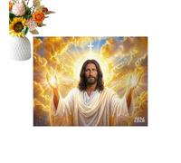 Calendario de pared cristiano 2026 | Agenda cristiana con imágenes de Jesús | Calendario de fe, para oficina en casa, estudio, escuela dominical, aula, familias devotas, creyentes y