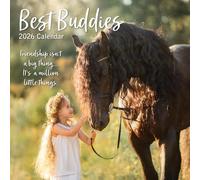 Calendario de pared cuadrado 2026, Best Buddies, vista mensual de 12 x 12 pulgadas, 16 meses, tema de estilo de vida, incluye 180 calcomanías recordatorias