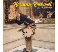 Calendario de pared cuadrado 2026, Norman Rockwell, vista mensual de 12 x 12 pulgadas, 16 meses, tema artístico, incluye 180 calcomanías recordatorias