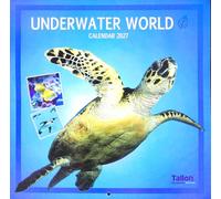 Calendario de pared cuadrado del mundo submarino 2027, mar, océano, vida silvestre, agua marina