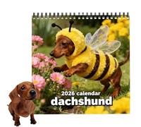 Calendario De Pared Dachshund 2026, Agenda De 12 Meses Para Perros S-alchicha, Agenda Divertida Para Perros Con Fotos De Alta Resolución De P-erros S-alchicha, Para Citas, Vacaciones, Dormitorio
