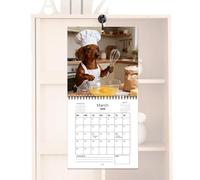 Calendario de pared Dachshund - Planificador de 12 perros 2026 diseño mensual organizador de citas lindos diseños y horarios Tracker para dormitorio sala de estar cocina escritorio