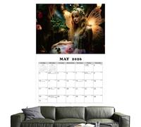 Calendario de pared de 2026 - Libro de planificador mensual, carta de pared de fantasía encantada, calendario de cuentos de | Organizador decorativo de fecha de mes para ver la oficina de