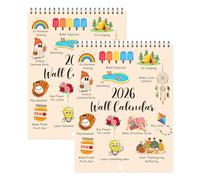 Calendario de pared de actividades divertidas 2026: Olvídese de los días aburridos: convierta 365 días en pequeños y alegres rituales, calendario de pared con lista de actividades de 12 meses (2PCS)