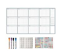 Calendario de pared de borrado en , planificador sin fecha de 55 x 34 pulgadas con marcadores adhesivos magnéticos, calendario de pared sin fecha, para mujeres, estudiantes, profesores, trabajo
