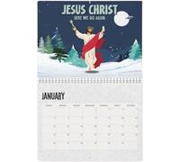 Calendario De Pared De Cristo 2025 | Calendario Anual 2025 - Religioso Católico Motivacional de Jesucristo para Estudiantes Profesores Oficina - Escritorio Hogar Navidad 27.9 X 21.6 Cm