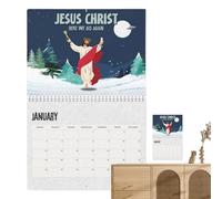Calendario de pared de Jesucristo 2025 - Calendario católico 2025 | Planificador motivacional inspirador de Jesucristo para católicos cristianos en casa, oficina, escuela, escritorio, pared interior