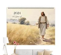 Calendario de pared de Jesús 2026 - Calendario de póster de papel de 29x21 cm, diseño mensual de fe cristiana, escenas inspiradoras de Jesús llamando, reflexión edificante | Decoración religiosa para