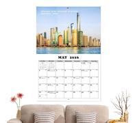 Calendario de pared de paisajes del mundo 2026, calendario mensual de 12 meses con paisajes del mundo | Vistas panorámicas de la agenda diaria