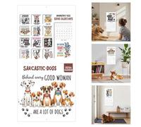 Calendario de pared de perros 2026, divertido calendario de pared 2026, perro sarcástico detrás de cada buena mujer, divertido y satírico calendario de perro lamiendo Wal-l para el trabajo, vacaciones