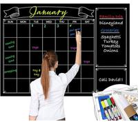 Calendario de pared de pizarra de tiza gigante laminado en seco, 96,5 x 127,0 cm, borrable, mensual, enorme pizarra semanal para anuncios, mejor que la pared