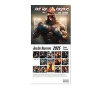 Calendario De Pared De Pollo 2025, Calendario De Gallo De Pollo De 12 Meses, Calendario De Gallos Rojos Calientes | Calendario De Pared Gallo Robusto, Planificador Familiar De Papel Grueso Y Robusto
