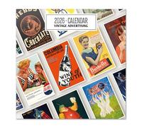 Calendario de pared de publicidad vintage 2026 12 x 12 pulgadas FSC® Libre de plástico - Comienza la semana el domingo | Calendario de arte planificador familiar 2026 | Regalos vintage
