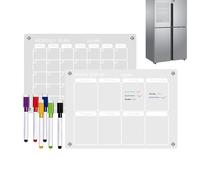 Calendario de pared de vidrio acrílico, borrado en seco, magnético, reutilizable, pizarra blanca magnética, para el hogar, oficina, cocina, familia, planificación de comidas, lista de tareas