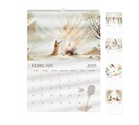 Calendario de pared decorativo cristiano - Calendario de pared bíblico de 12 meses | Calendario de pared con alambre de 12 meses con gancho | Pinturas de paisaje de acuarela de naturaleza 2025