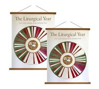Calendario de pared del año litúrgico 2025-2026, calendario circular de pared del año cristiano con días festivos, con imágenes del Cordero de Dios, incluye Navidad, Epifanía, Cuaresma (2pcs)