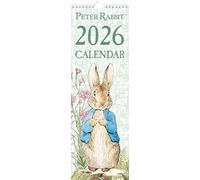 Calendario de pared delgado 2026 de Peter Rabbit | Planificador mensual con obras de arte de Beatrix Potter y lazo de metal para colgar