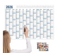 Calendario de pared diario,calendario anual | Planificador 2026 creativo de gran formato para estudio, proyectos de sala de fitness, lugar de trabajo, dormitorio, cocina, aula