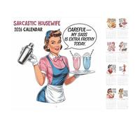Calendario de pared | Divertido calendario sarcástico de juramento - Cuaderno 2026 colgante retro planificador para decoración del hogar, hombres, dormitorio, lugar de trabajo y mujeres
