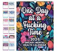 Calendario de pared divertido de salud mental 2026, afirmaciones de suerro para ansiedad y depresión, planificador de citas desmotivacionales divertidas, calendario motivacional para autocuidado o