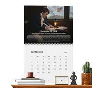 Calendario de pared encuadernado con alambre, organizador coleccionable histórico