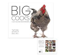 Calendario de Pared Gallo 2025, Calendario Divertido Pollo 2025, Calendario Gallos 2025, Planificador de 12 Meses y Mensual Diario con Ilustraciones de Pollo para Decoración del Hogar