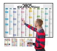 Calendario de pared grande 2025, calendario de pared anual 2025,Calendario anual cuadrado | Accesorios de oficina de decoración de interiores, planificador de horarios para el hogar de enero de 2025 a