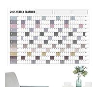 Calendario de pared grande 2025 - planificador anual 2025 | Planificador de pared anual con pegatinas | Calendario de póster horizontal de papel grueso para decoración del hogar | Planificador