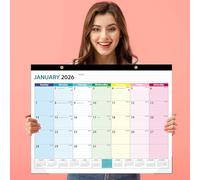 Calendario de pared grande 2026-2027 y planificador de escritorio de 21.96 x 16.96 pulgadas, enero de 2026 a junio de 2027 para planificación de oficina en casa (colorido)