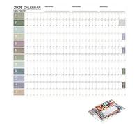 Calendario de pared grande 2026, cuaderno grande de 29 x 20 pulgadas con etiquetas de punta y calcomanía, calendario diario para planificación, trabajo, escuela, decoración del hogar, entrenamiento