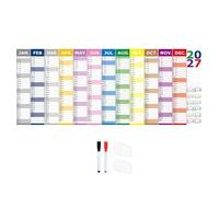 Calendario de pared horizontal 2027, 12 meses anuales con bolígrafos y | Calendario de pared horizontal 2027, tamaño: 39.3 x 16.5 x 0.19 pulgadas, peso: 270 g, papel de escritura suave y grueso
