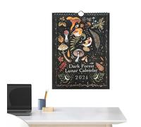 Calendario de pared lunar oscuro - 2024 calendario lunar oscuro decoración de pared | calendario lunar 2024 bosque oscuro | calendario de pared, calendario lunar mes artístico para el hogar, arte