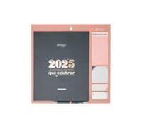 Mr. Wonderful - Calendario de Pared Magnético 2025 - En este hogar va a haber mucho que celebrar - Incluye 4 Hojas de Pegatinas y Notas Adhesivas