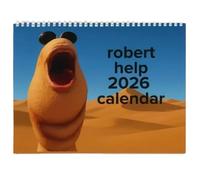 Calendario de pared Marcus The Worm 2026, divertido regalo meme, agenda de 12 meses para gamers con Robert Help, temática de chistes de Internet, para gamers y fans de los memes (1pcs)