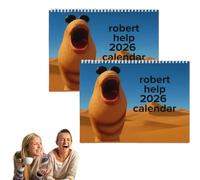 Calendario de pared Marcus the Worm 2026: Regalo hilarante inspirado en el meme de VR Chat, chiste viral de internet, agenda de 12 meses para gamers y fans de los memes (2Pcs)