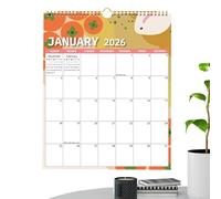 Calendario de pared mensual 2026 | Planificador de papel impermeable con cuadrícula grande | Enero Diciembre Estudio Organizativo | Diario, Planificación Académica, Año Nuevo, Oficina, Casa, Escuela