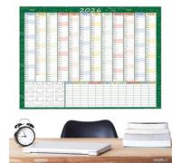 Calendario de pared mensual 2026 | Suministros de trabajo grandes 74 x 51 cm con etiquetas consejos, planificador decorativo de pared | Para estudio tareas limpieza doméstica, ejercicio, vacaciones