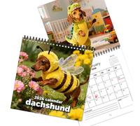 Calendario de pared mensual de Dachshund 2026, adorable calendario de pared de 12 meses para colgar, 20,8 x 41,9 cm, sin plástico, papel grueso y resistente (1PCS)