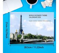 Calendario De Pared Paisajes Mundiales 2026,Calendario De Pared 12 Meses Paisajes Del Mundo | Organizador De Citas Y Planificación Para Casa Oficina Escuela Habitación