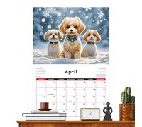 Calendario de Pared para Perros 2026,12 Meses Técnica Perro Calendario Calendario Colgable, Para Sala de Estar Dormitorio Sala de Estudio Escuela Aula Oficina Taller Estudio Estudios Profesores