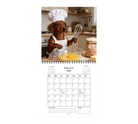 Calendario de pared - Perpetuo Calendar Dachshunds | Herramienta de programación de planificador mensual 12 | Calendarios para perros 2026 | For Appointment Holiday Bedroom Living Room Kitchen Fridge